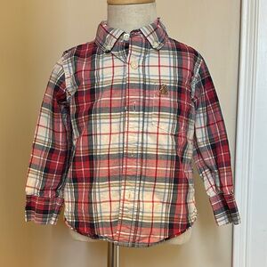 GAP Red and Blue Plaid Kids Button Down Shirt